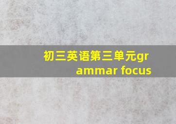 初三英语第三单元grammar focus